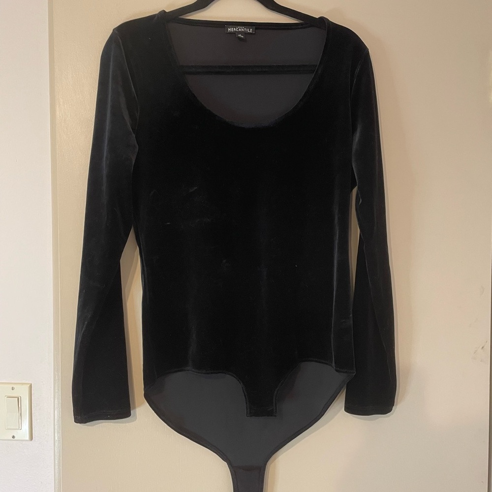 J. Crew Velvet Black Bodysuit